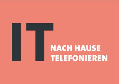 Werbepostkarte: IT nach Hause telefonieren