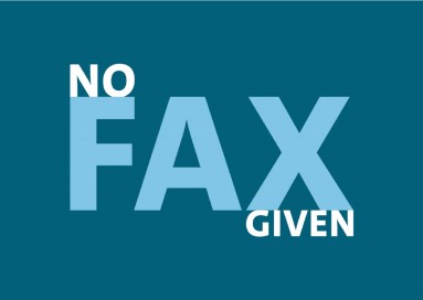 Werbepostkarte: No Fax Given